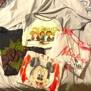 Vintage Micky, Peanuts and Batman T shirts